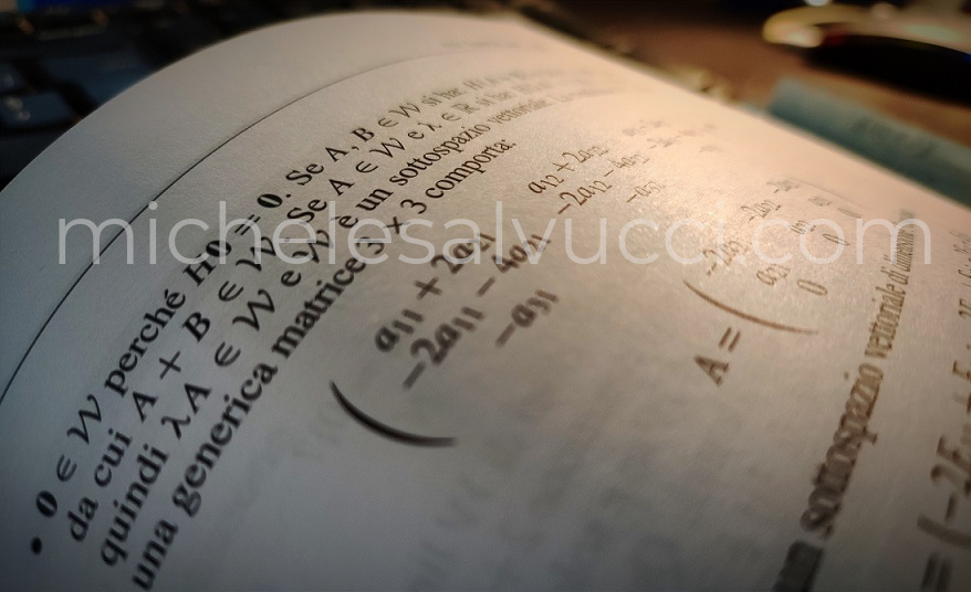 Michele Salvucci - Una foto al mio eserciziario di Algebra Lineare